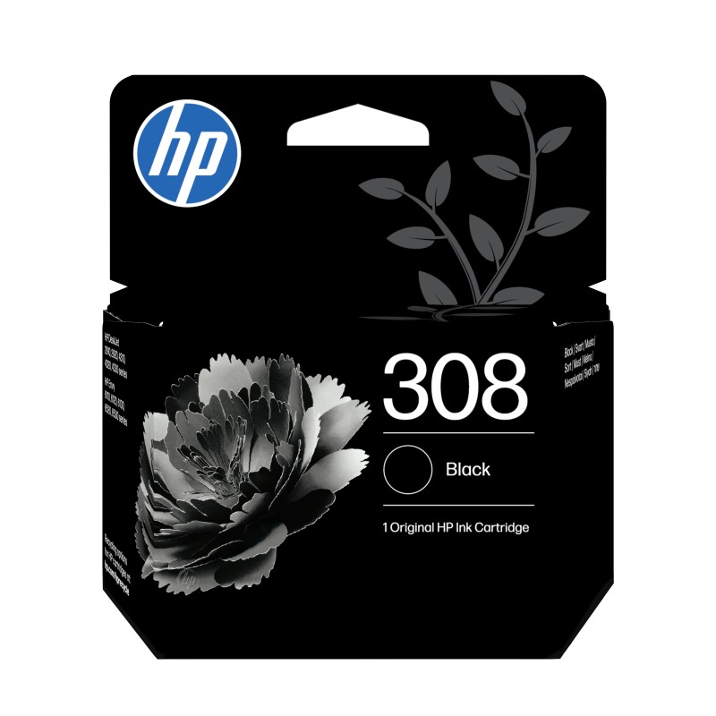 HP 308 Black Original Sort 160 sider Blæk HP 308 Black Original Sort 160 sider Blæk
